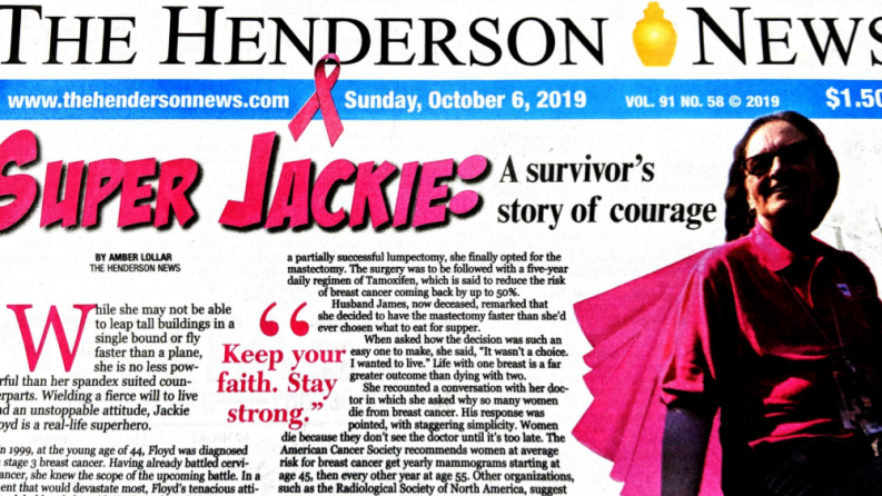 Newspaper Features Cancer Survivor who Works at the East Texas Treatment Facility